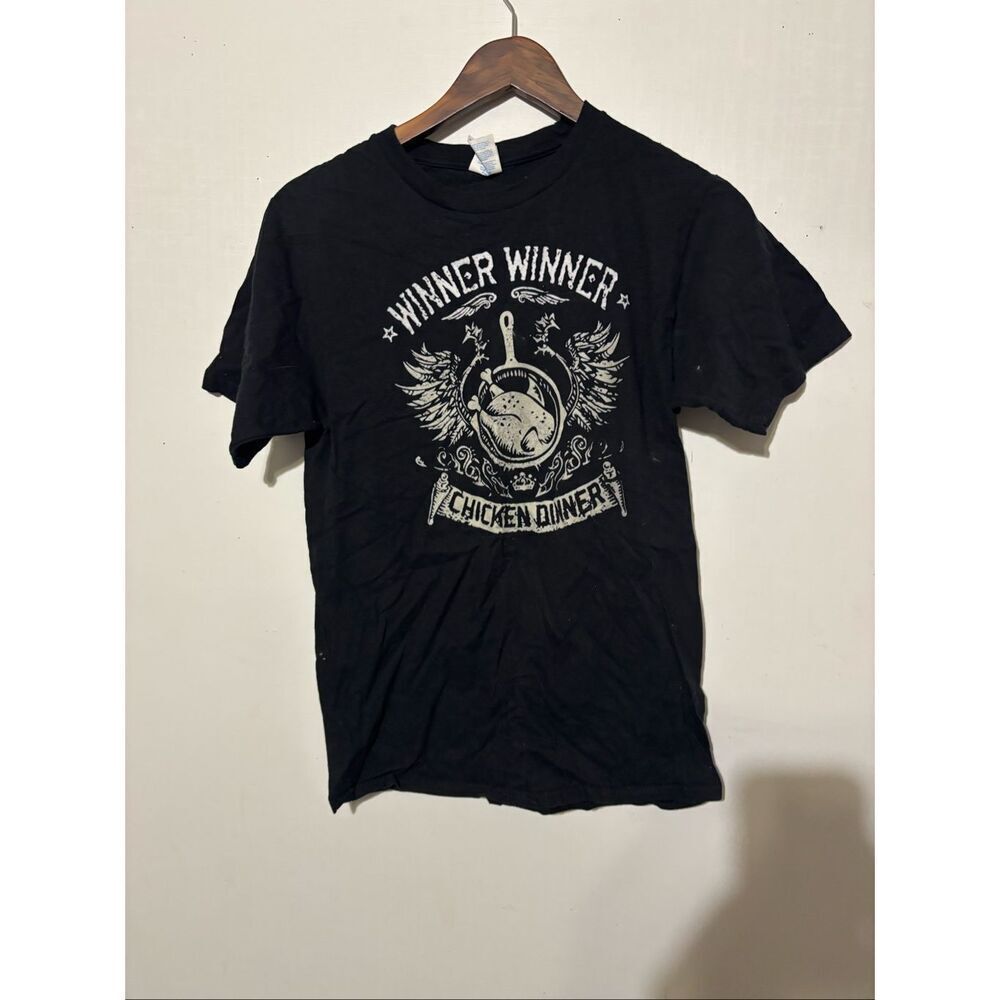 Port and Company Adult Size Small Black Winner Winner Chicken Dinner T-Shirt